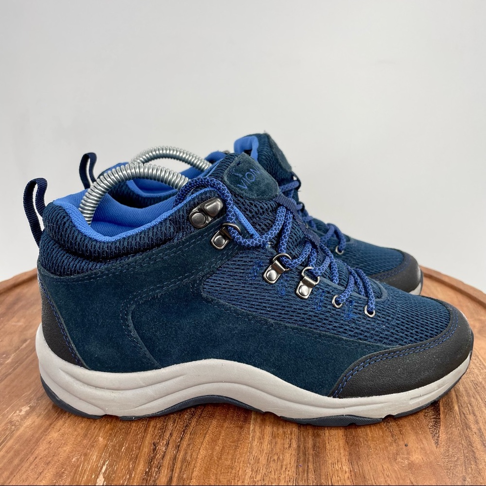 Vionic 3105 Cypress Navy Blue Mid Top Hiking Trail Shoes Women’s Size 6.5
